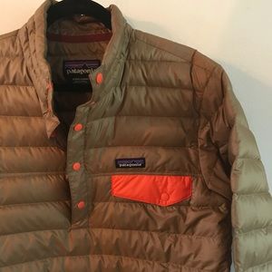 Patagonia Down Snap-T Pullover, Brown, Men’s S